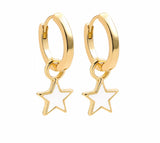 Buy Orb & Gravel Star White Huggie Hoop Gold in Pakistan
