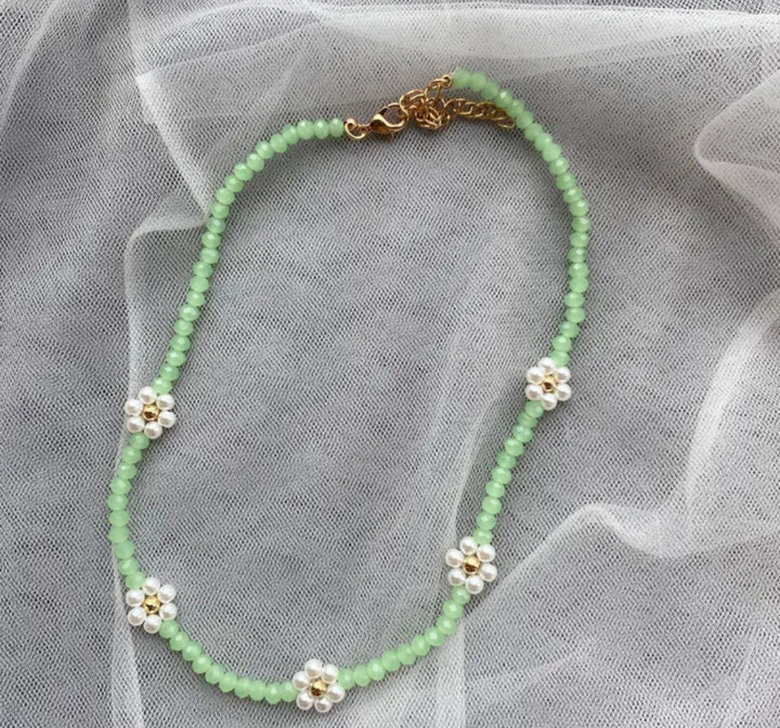 Buy Orb & Gravel Green Beads Flower Chain in Pakistan
