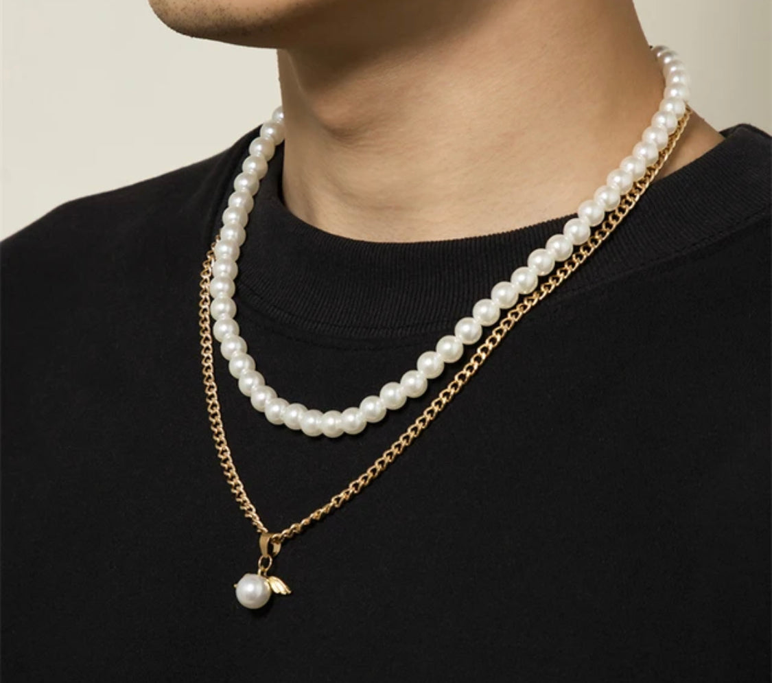 Buy Orb & Gravel Wing Pearl Unisex Chain Set Gold in Pakistan