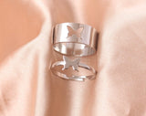 Buy Orb & Gravel Couple Butterfly Ring Set Silver in Pakistan