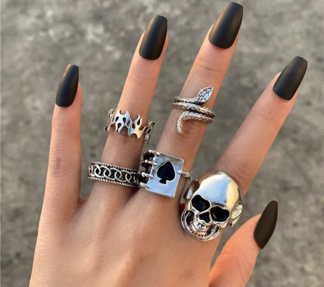 Buy Orb & Gravel Unisex Trendy Thick Ringset in Pakistan