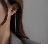 Buy Orb & Gravel Long Chain Earcuff Silver in Pakistan