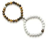 Buy Orb & Gravel Natural Stone Magnet Bracelet Set in Pakistan