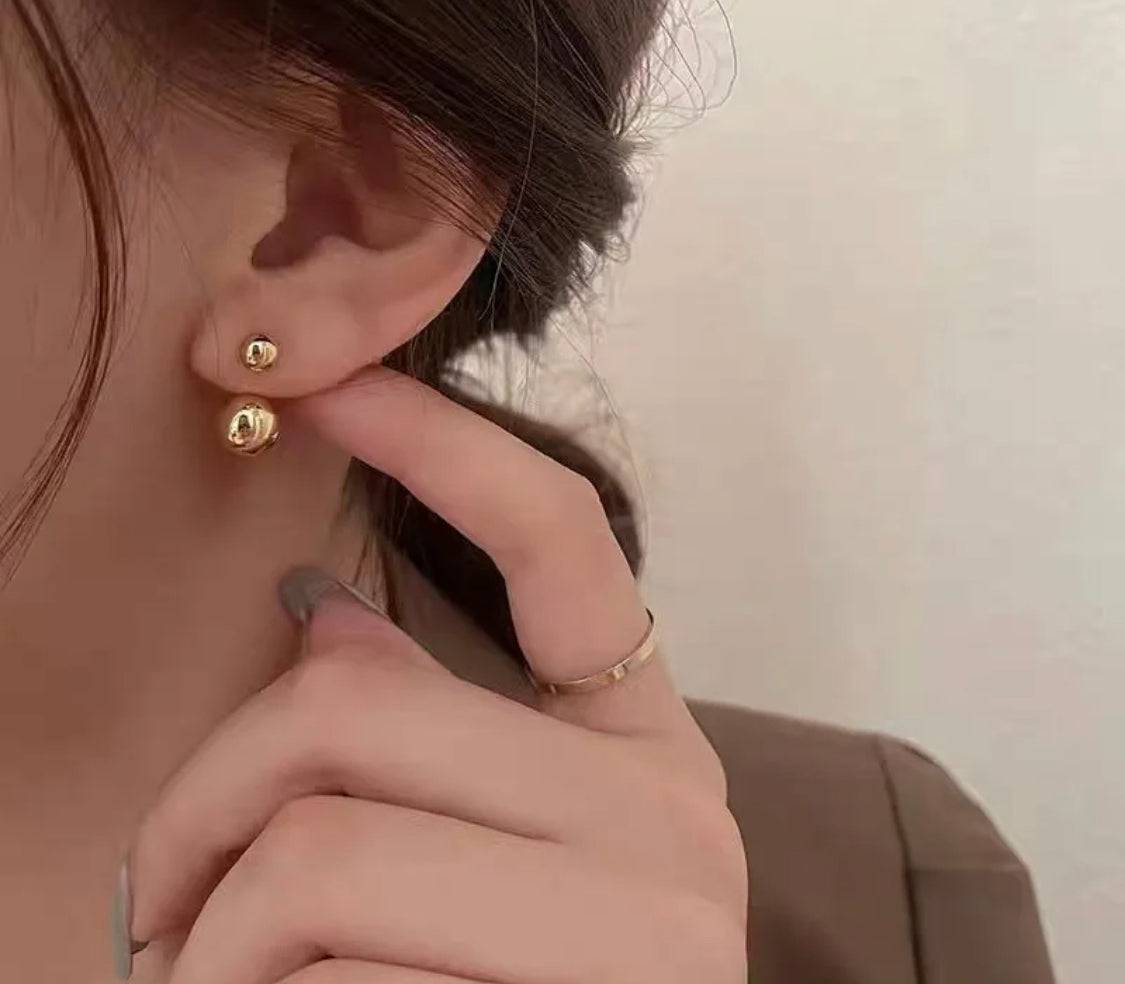 Buy Orb & Gravel Dainty Balls Gold Studs in Pakistan