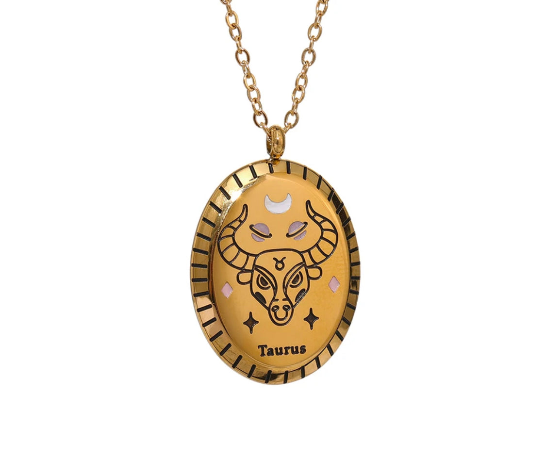Buy Orb & Gravel 18k Gold Plated Taurus Necklace in Pakistan