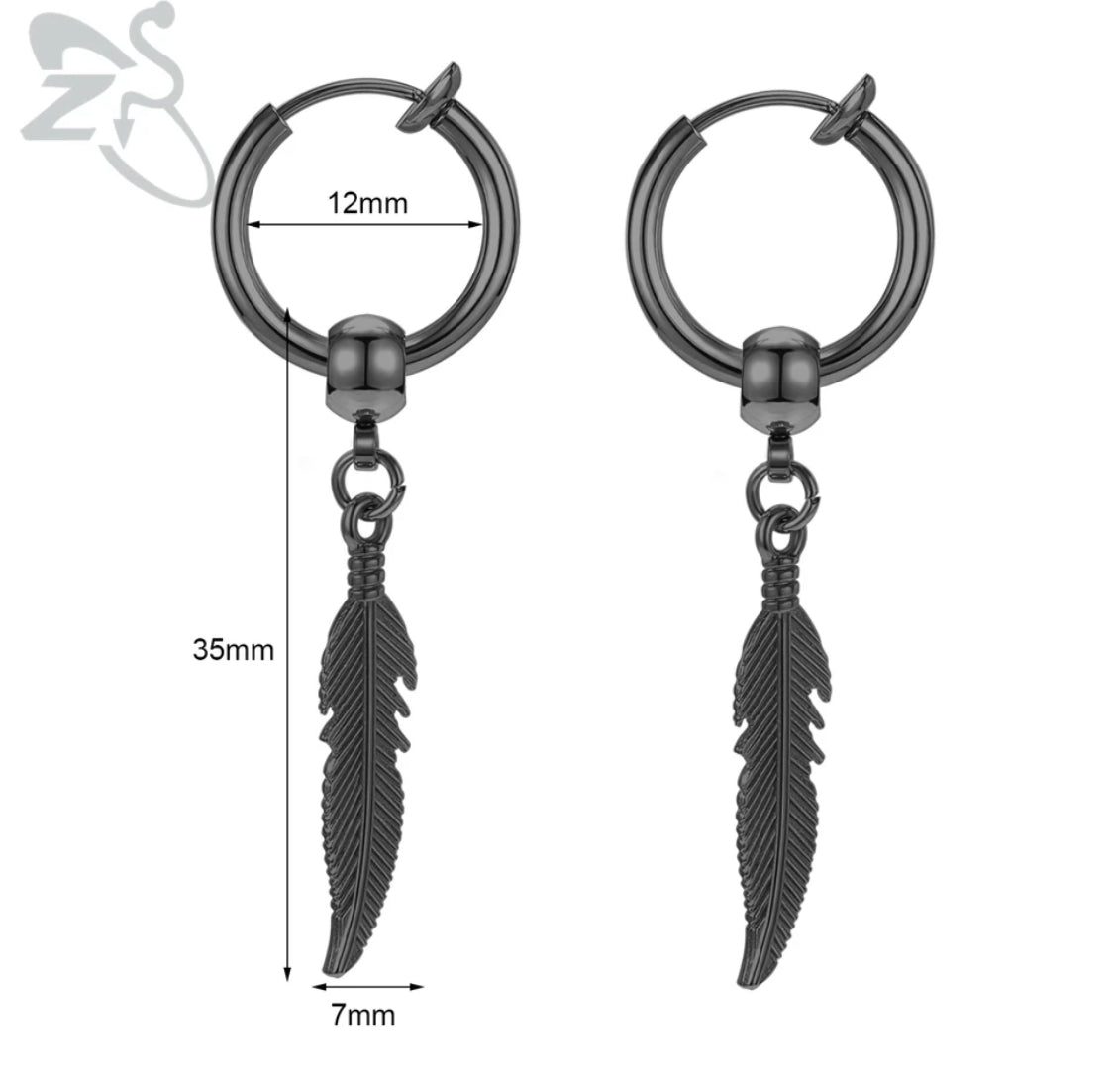 Buy Orb & Gravel Black Leaf Clip On Hoop in Pakistan