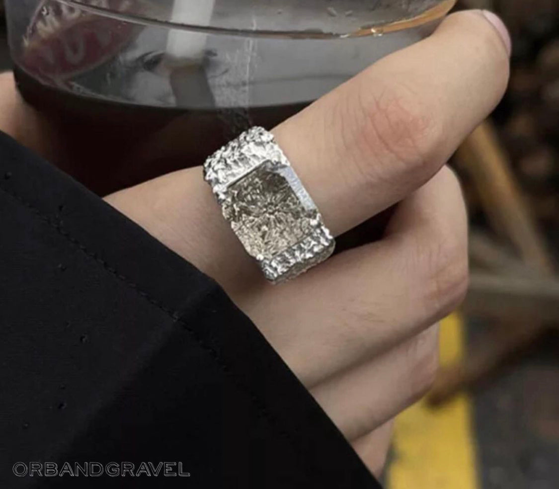 Buy Orb & Gravel Eccentric Silver Gem Ring in Pakistan