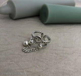Buy Orb & Gravel Smiley Chain Silver Ring in Pakistan