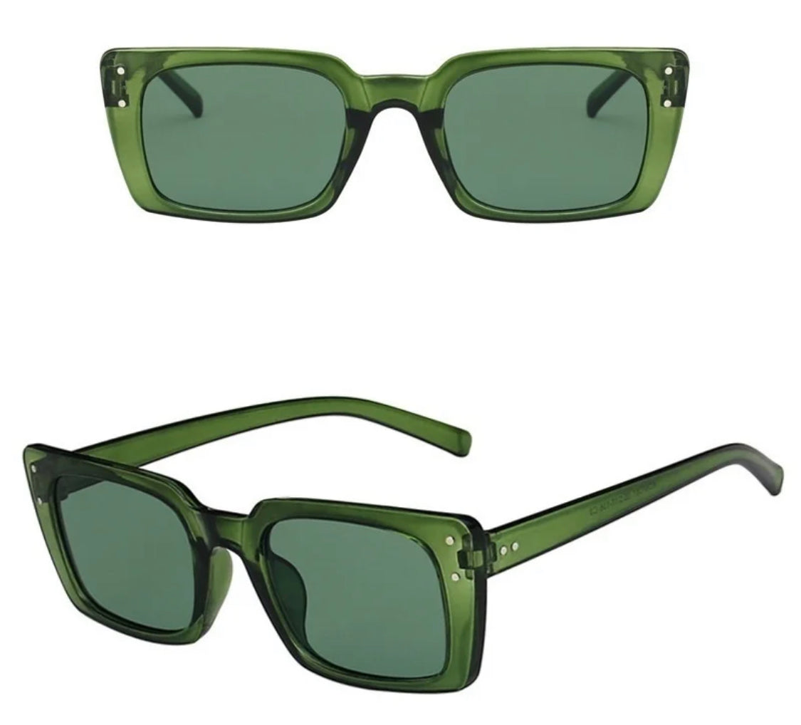 Buy Orb & Gravel Retro Rectangle Sunglasses Green in Pakistan