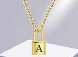 Buy Orb & Gravel Gold Plated A Lock Necklace in Pakistan