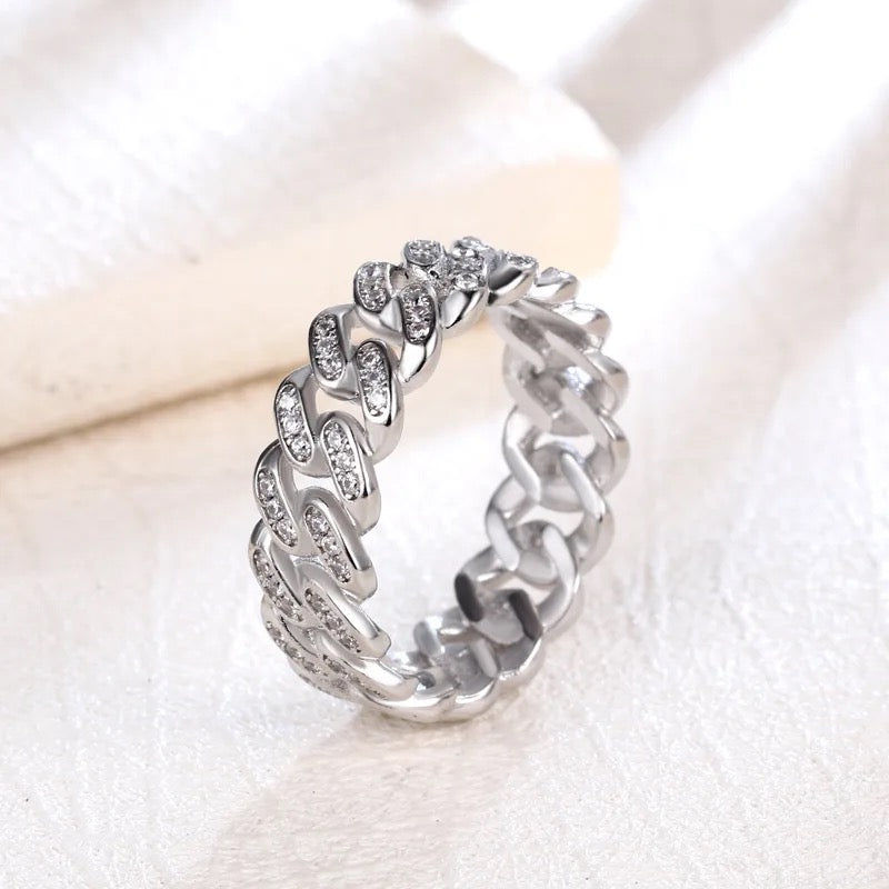 Buy Orb & Gravel Chain Gem Ring Size 7 Us in Pakistan
