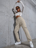 Buy SHEIN Knot Waist Flap Pocket Cargo Pants in Pakistan