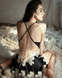 Buy Florea - Lace Floral Decoraion Satin - 12091 in Pakistan