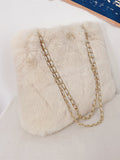 Buy SHEIN Lightweight Business Casual Fuzzy Shoulder Tote Bag in Pakistan