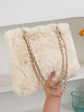 Buy SHEIN Lightweight Business Casual Fuzzy Shoulder Tote Bag in Pakistan