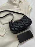 Buy SHEIN Lightweight,Business Casual New Arrival Ladies' Black Pu Material Plaid Zipper Shoulder Bag in Pakistan