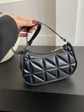 Buy SHEIN Lightweight,Business Casual New Arrival Ladies' Black Pu Material Plaid Zipper Shoulder Bag in Pakistan