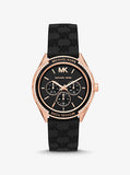 Buy Michael Kors Jessa Black Dial with Diamonds Black Leather Strap Watch for Women - MK7266 in Pakistan