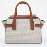 Buy Michael Kors White Tan Signature Coated Canvas and Leather Carmen Satchel Bag Small in Pakistan
