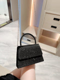 Buy SHEIN Mini Flap Square Bag Glitter Black Minimalist in Pakistan