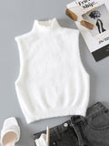 Buy SHEIN Mock Neck Fuzzy Knit Top in Pakistan