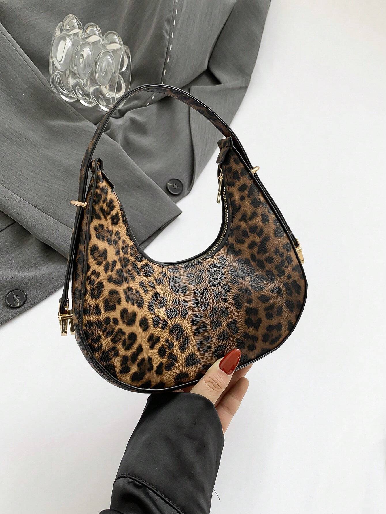 Buy SHEIN New Fashion Leopard Print Crescent Shoulder Bag, Street Style, Trendy, Stylish, Versatile Crossbody Bag For Women,Trendy Leopard Print Bag in Pakistan