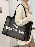 Buy SHEIN Nylon Material Alphabet Printed Beach Mesh Tote Bag With Beach Bag in Pakistan