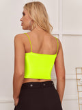 Buy SHEIN BAE Neon Yellow Cutout Cropped Cami Top in Pakistan