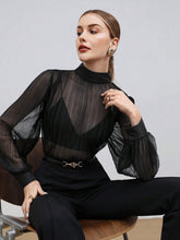 Buy SHEIN BIZwear Women Black Solid Color Blouse With Ruched in Pakistan