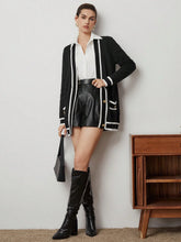 Buy SHEIN BIZwear Women's Color Block Rolled Edge Button Up Cardigan Fall Women Outfits in Pakistan