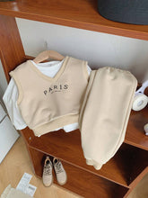 Buy SHEIN Baby Boy/Girl 3pcs Set Of Short Sleeve T-Shirt, Solid Color Long Pants, And Letter Printed Round Neck Sweatshirt in Pakistan