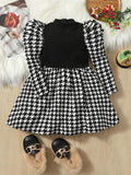 Buy SHEIN Baby Girl Houndstooth Puff Sleeve Dress in Pakistan