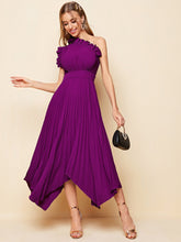 Buy SHEIN Belle One Shoulder Ruffle Detail Pleated Hanky Hem Bridesmaid Dress in Pakistan