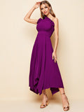 Buy SHEIN Belle One Shoulder Ruffle Detail Pleated Hanky Hem Bridesmaid Dress in Pakistan