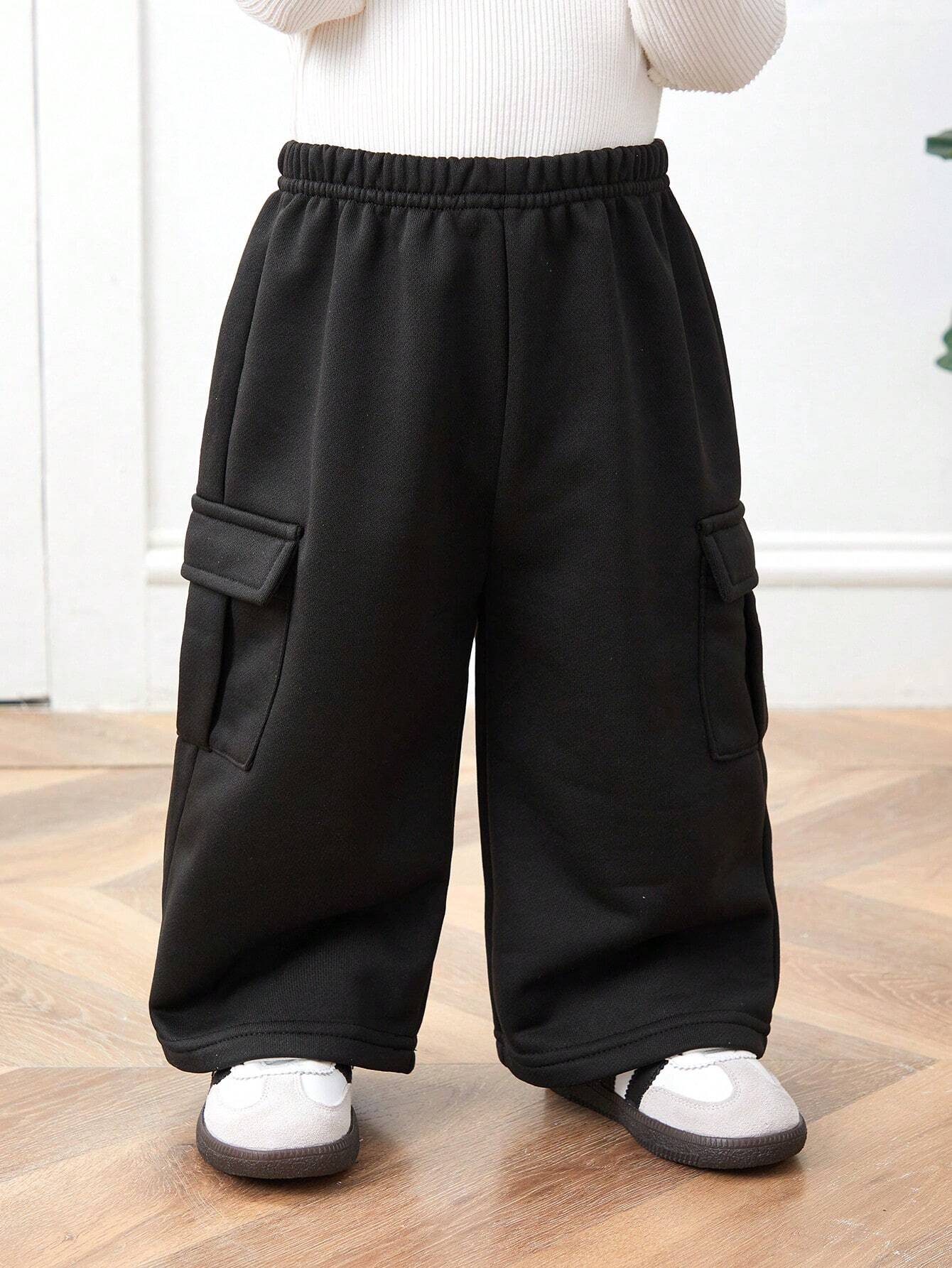Buy SHEIN Casual Korean Style Patch Pocket Loose Straight Knit Sweatpants in Pakistan