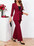 Buy SHEIN Clasi Ladies Belted Three-quarter Sleeve Suit With Pleats in Pakistan