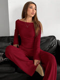 Buy SHEIN EZwear Red Knitted Women Bodysuit Set in Pakistan