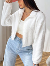 Buy SHEIN EZwear Drop Shoulder Zip Up Drop Shoulder Teddy Jacket in Pakistan