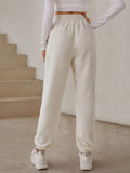 Buy SHEIN EZwear Elastic Waist Solid Teddy Pants in Pakistan