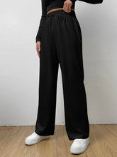 Buy SHEIN EZwear Elastic Waist Tie Front Straight Leg Pants in Pakistan