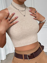 Buy SHEIN EZwear Mock Neck Crop Knit Top in Pakistan