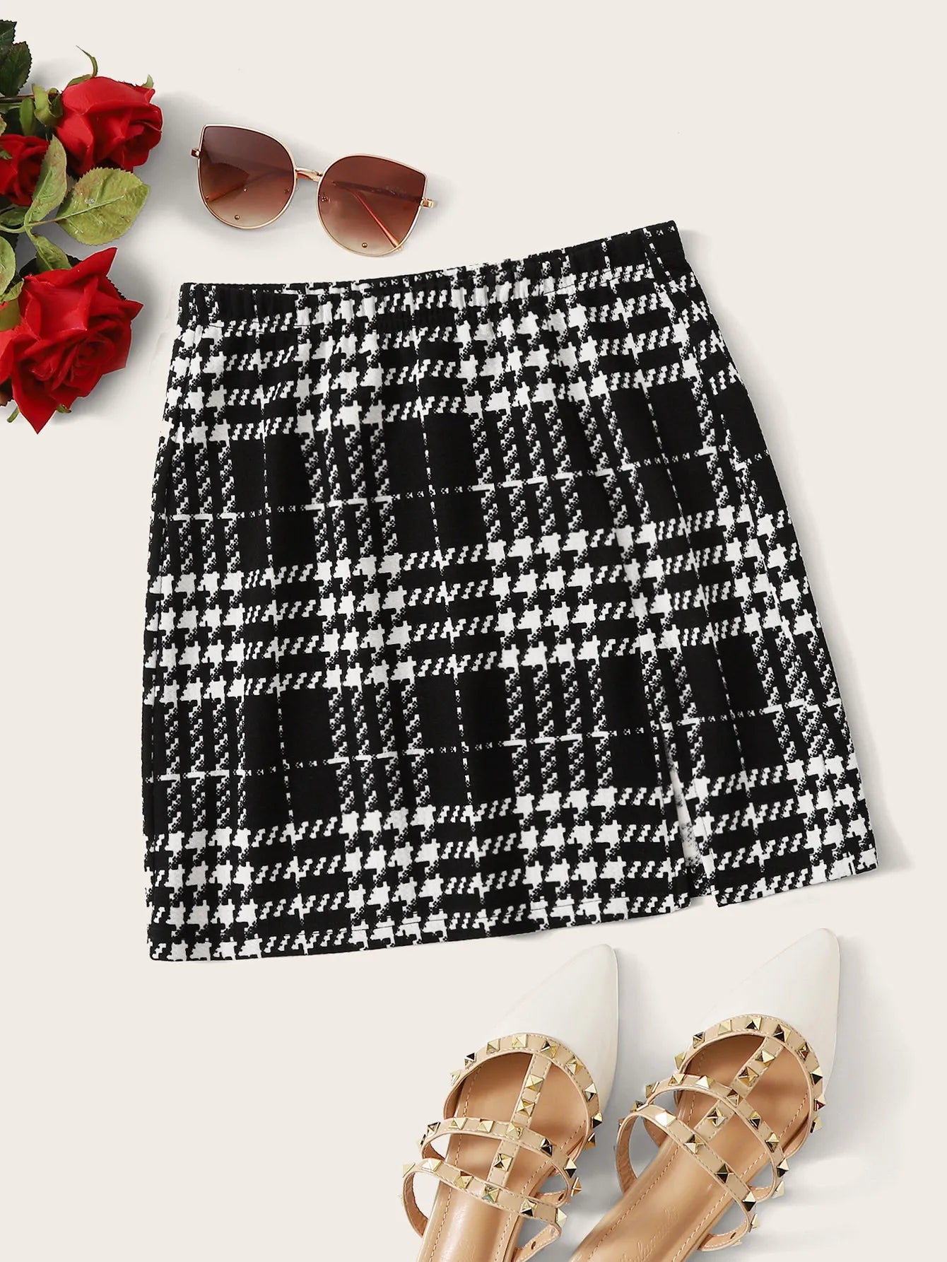 Buy SHEIN EZwear Plaid A-Line Mini Skirt in Pakistan