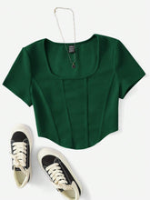 Buy SHEIN EZwear Scoop Neck Seam Front Tee in Pakistan