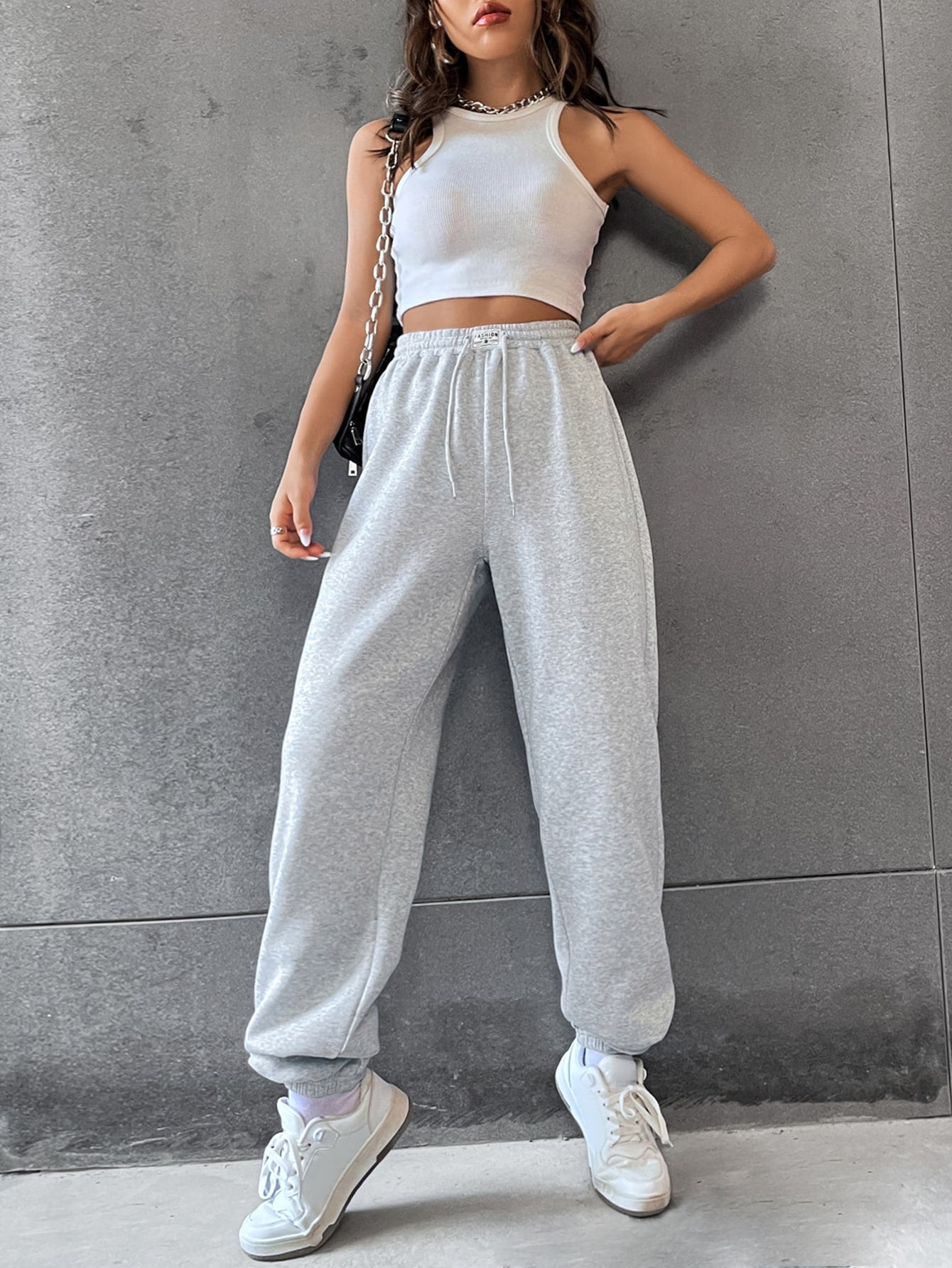 Buy SHEIN EZwear Solid Drawstring Waist Sweatpants in Pakistan