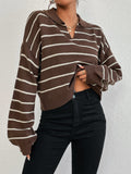 Buy SHEIN EZwear Striped Pattern Drop Shoulder Sweater in Pakistan