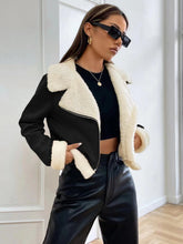 Buy SHEIN EZwear Teddy Lined Open Front Suedette Moto Jacket in Pakistan