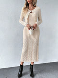 Buy SHEIN Essnce Cable Knit Cami Sweater Dress & Cardigan in Pakistan