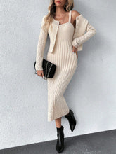 Buy SHEIN Essnce Cable Knit Cami Sweater Dress & Cardigan in Pakistan