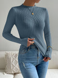 Buy SHEIN Essnce Cable Knit Mock Neck Sweater in Pakistan