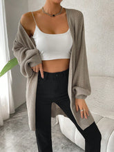 Buy SHEIN Essnce Drop Shoulder Open Front Ribbed Knit Duster Cardigan in Pakistan